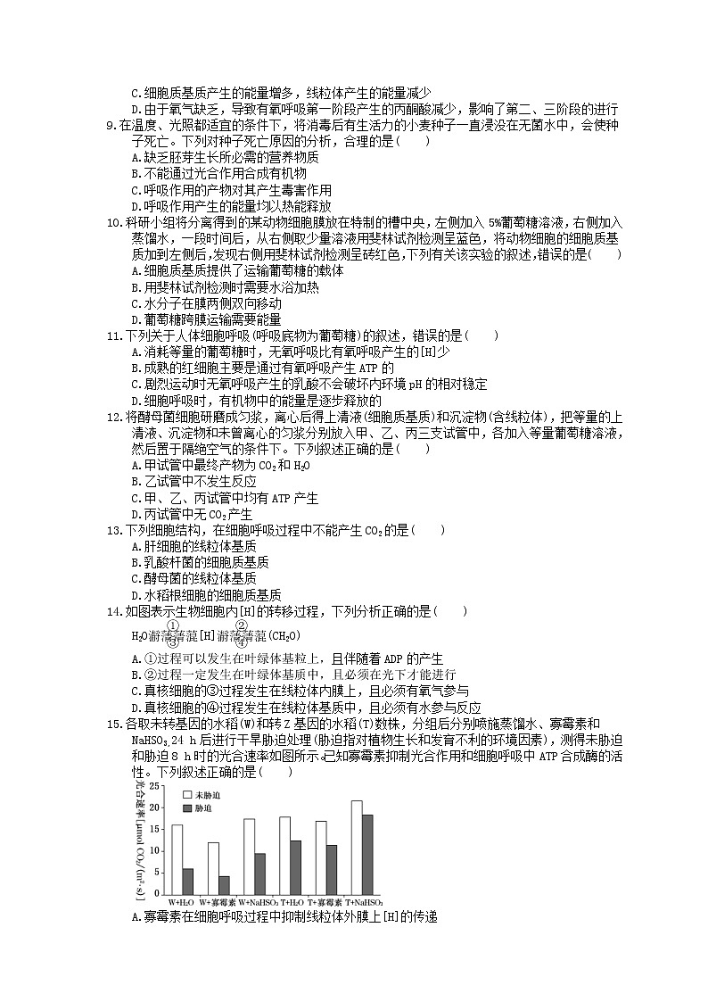 2023年高考生物一轮复习课时练09《细胞呼吸》(含答案)第2页