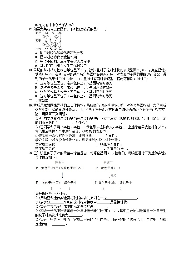 2023年高考生物一轮复习课时练14《基因的分离定律》(含答案)第3页