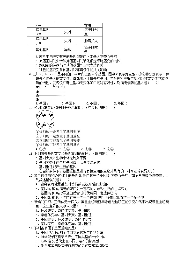 2023年高考生物一轮复习课时练21《基因突变和基因重组》(含答案)02