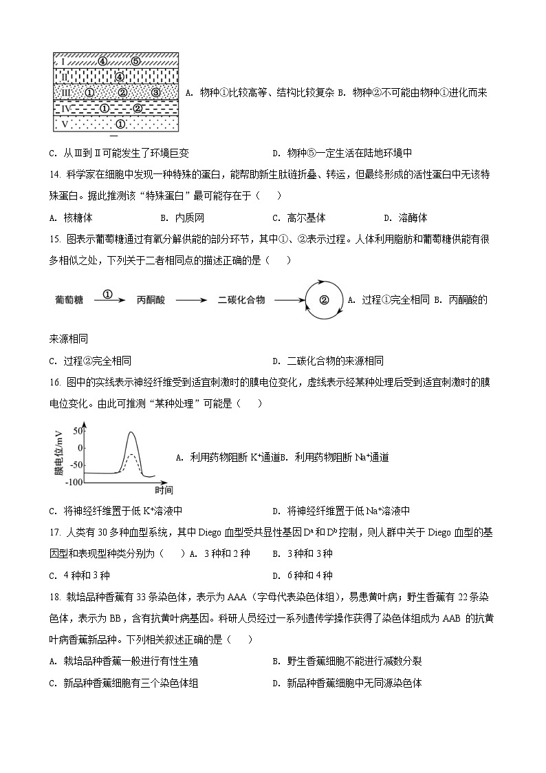 2022年上海市静安区高三等级考二模生物试题（含详解）03