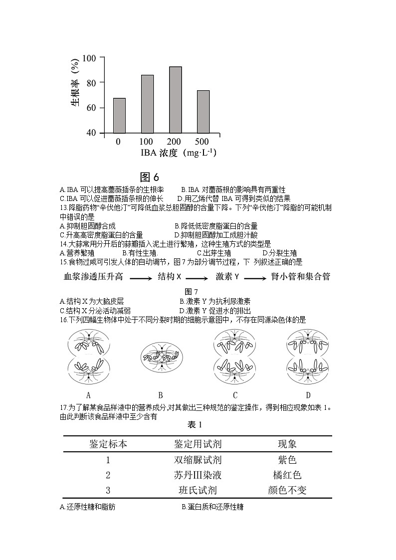 2022年上海市闵行区高三（二）等级考二模生物试题（含答案）第3页