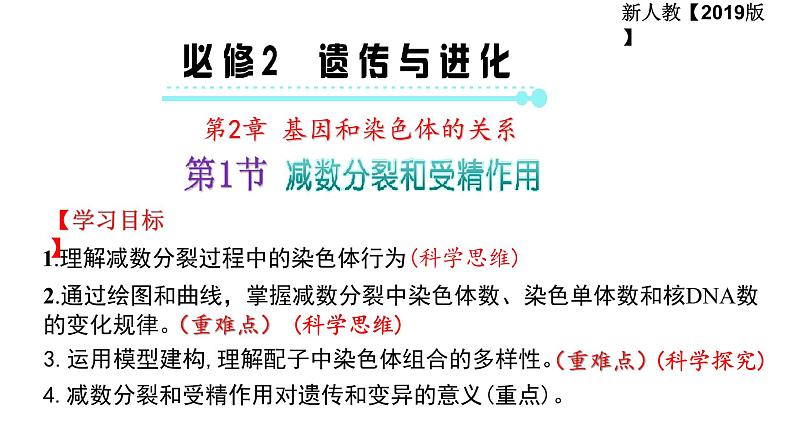 2.1 减数分裂和受精作用 课件【新教材】2020-2021学年高一生物人教版（2019）必修二第7页