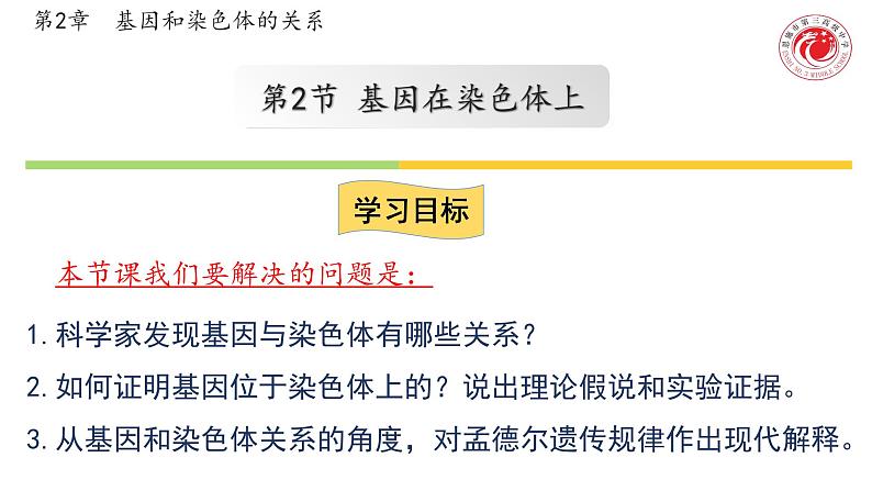 2.2 基因在染色体上 课件【新教材】2020-2021学年高一生物人教版（2019）必修二第1页