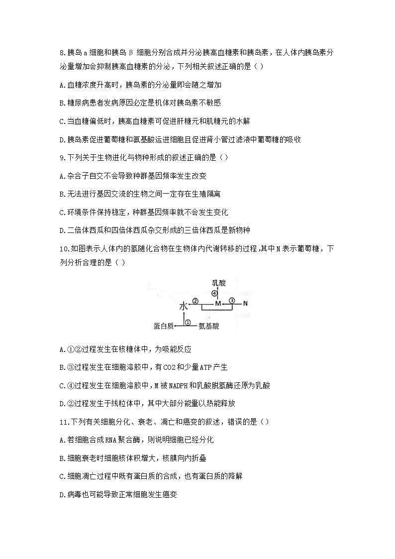 2022浙江省五校高三上学期10月第一次联考生物试题含答案03