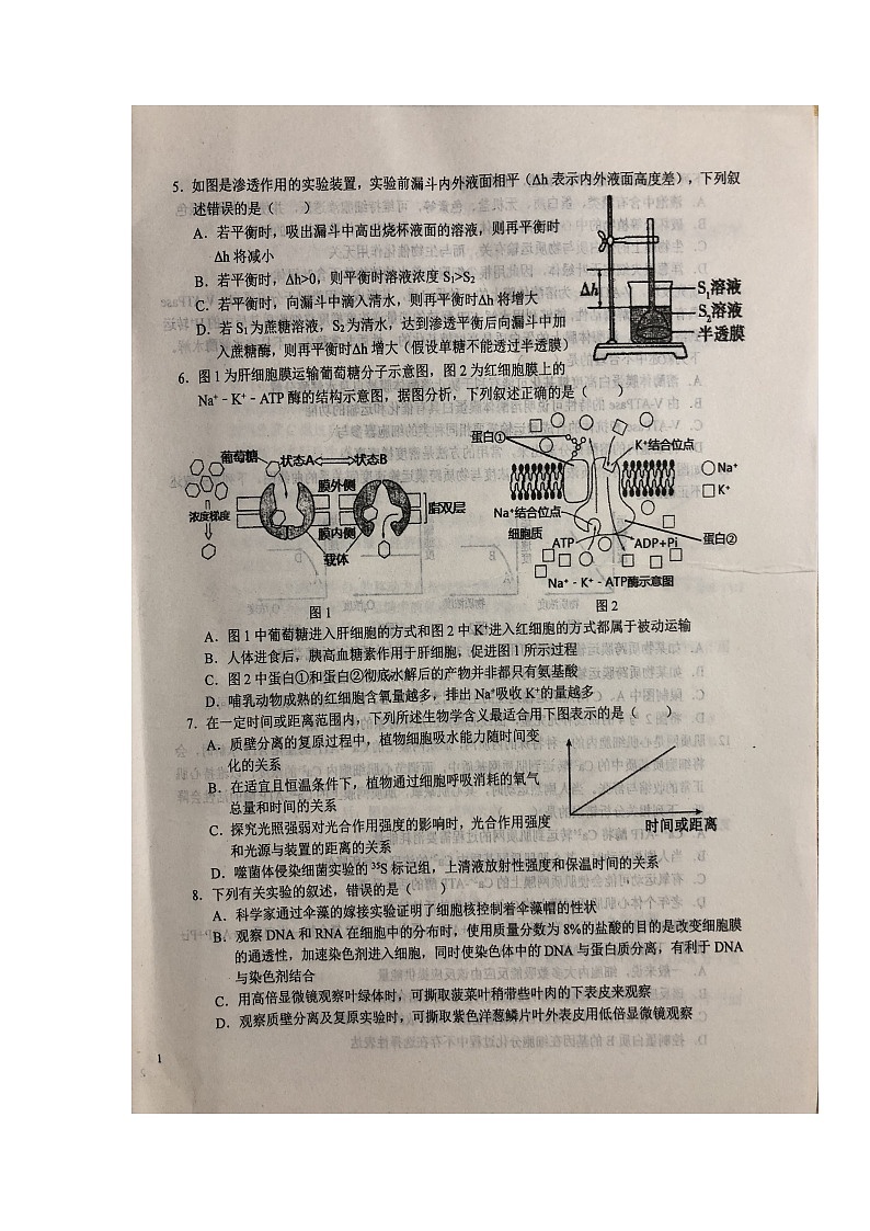 2022六安一中高三上学期第二次月考生物试题扫描版含答案02