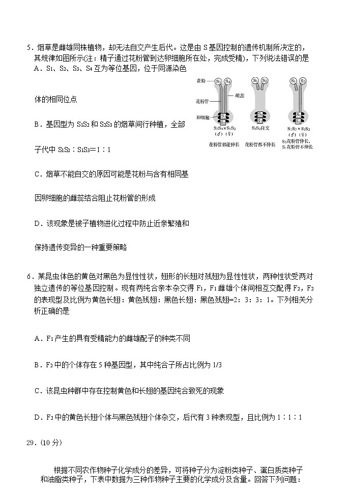 2022绵阳南山中学高三上学期入学考试理综生物试题含答案第3页