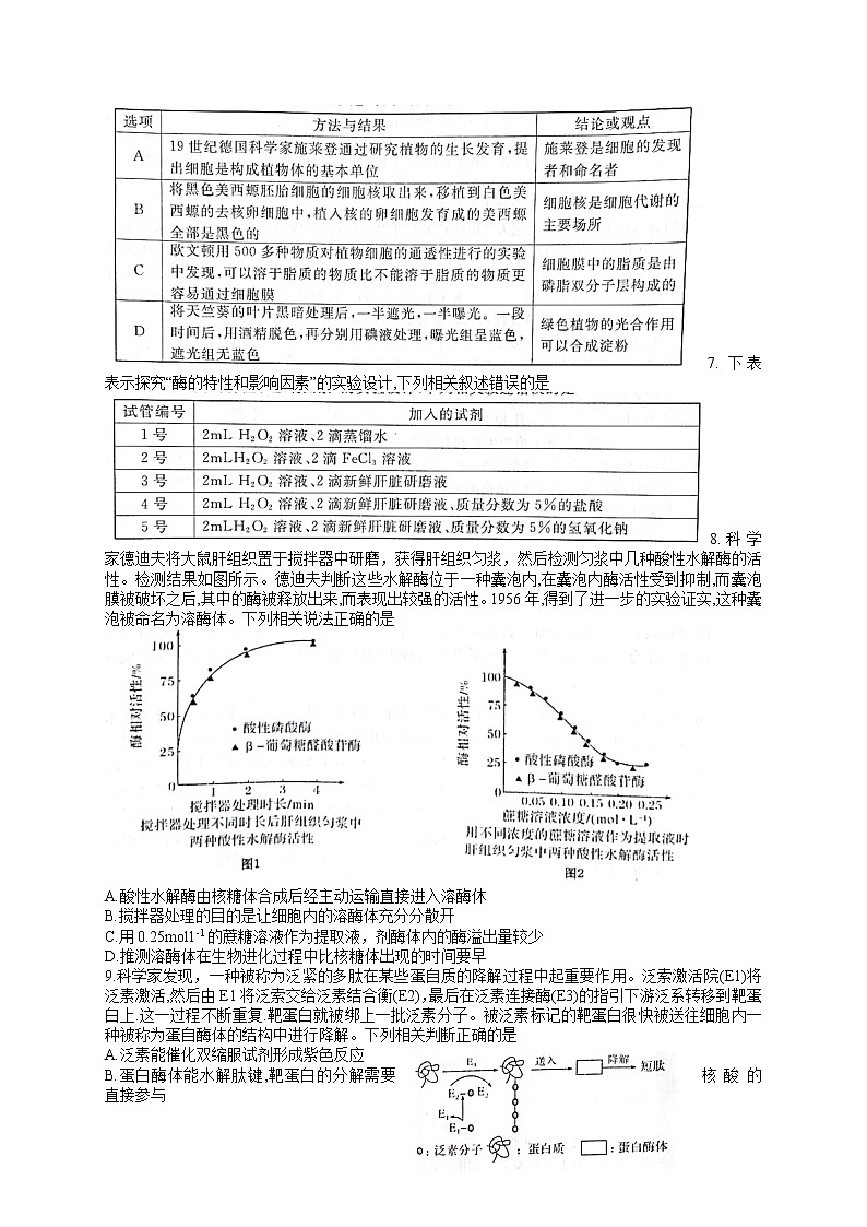 2022黄冈高三上学期9月调研考试生物试题含答案第2页