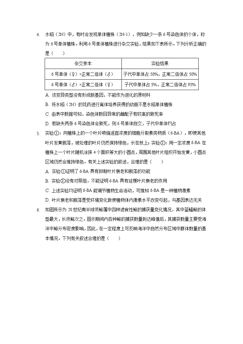 2022省双鸭山重点中学高三上学期9月高考模拟生物试题含答案第2页
