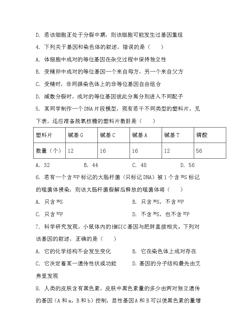 2021原阳县三中高三上学期11月月考生物试题含答案第2页