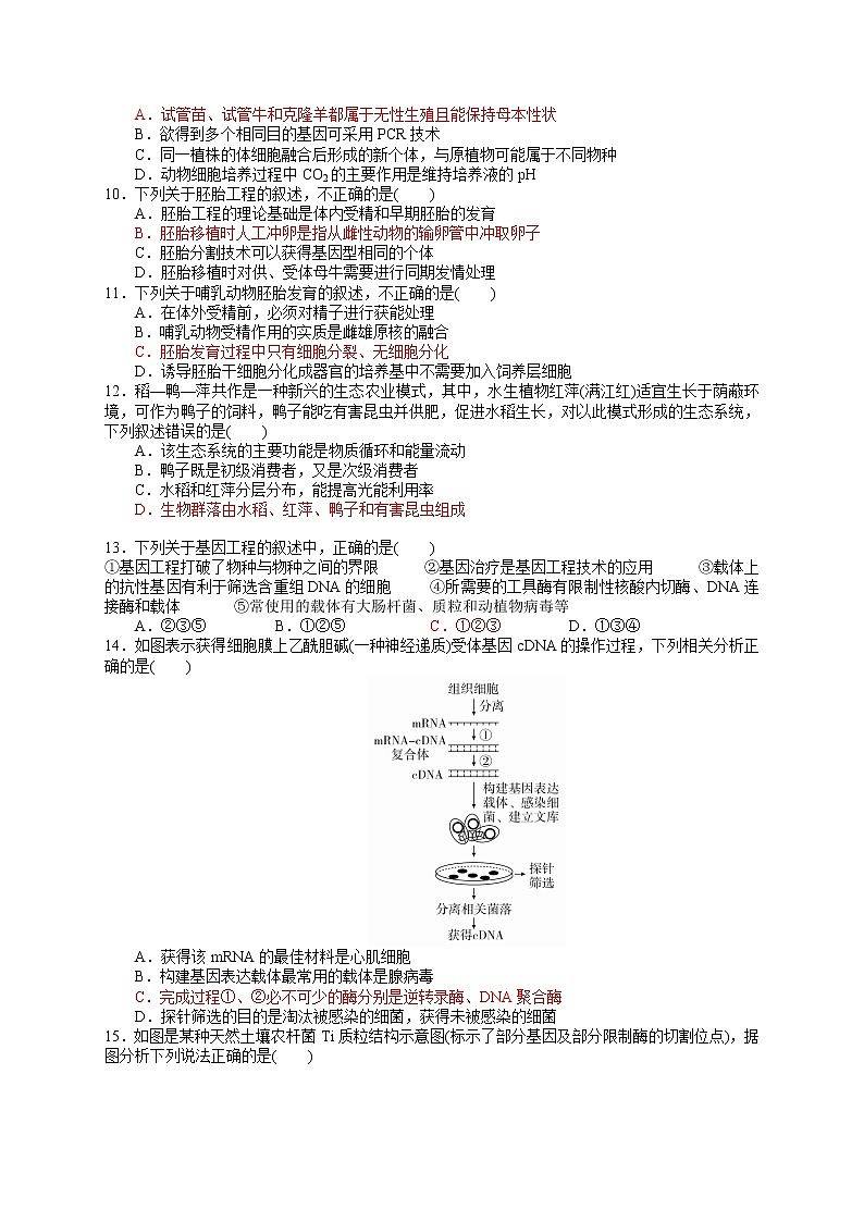 2022揭阳普宁普师高级中学高三上学期第一次阶段考试生物试题含答案02