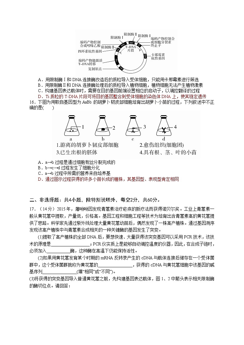 2022揭阳普宁普师高级中学高三上学期第一次阶段考试生物试题含答案03