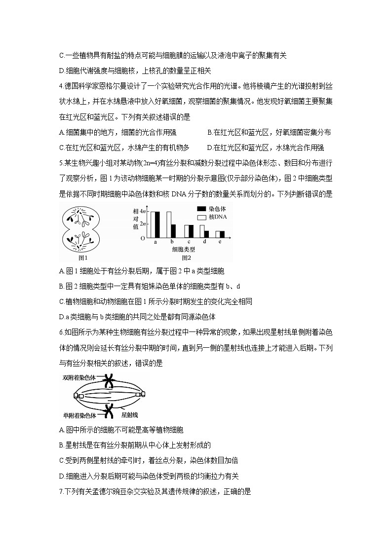 2022广东省普通高中高三上学期9月阶段性质量检测生物含答案第2页