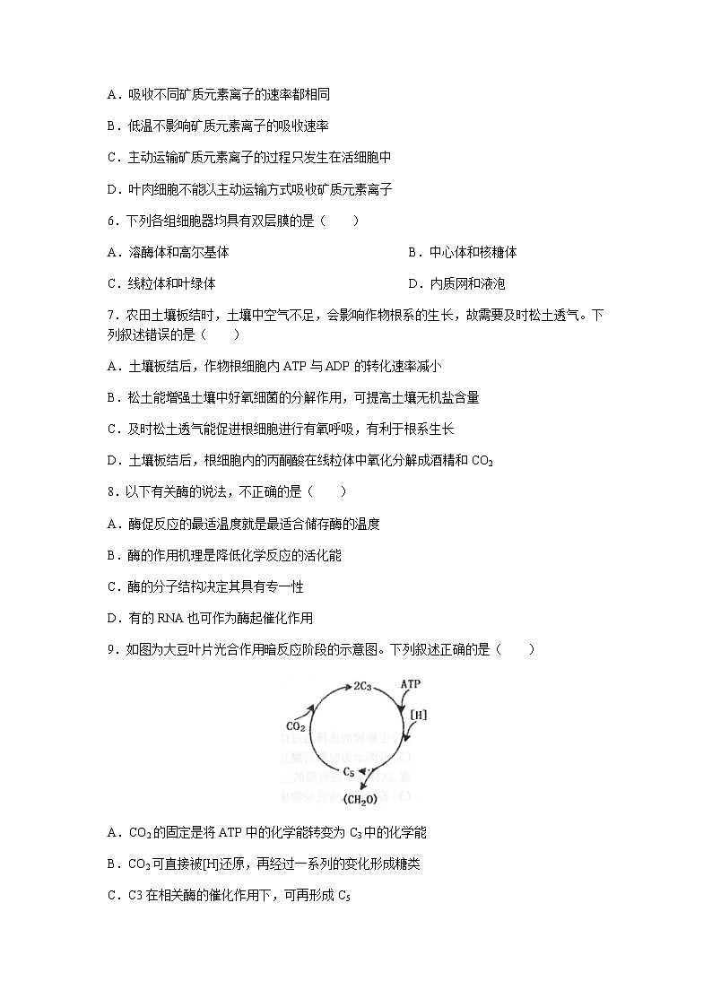 2022南昌高三上学期摸底考试生物试题含答案02