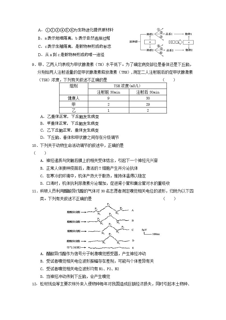 2021北京延庆区高三第一次模拟考试生物试题含答案03