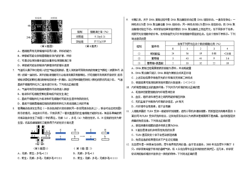 2022中学生标准学术能力诊断性测试THUSSAT暨高三7月诊断性检测生物试题含答案02