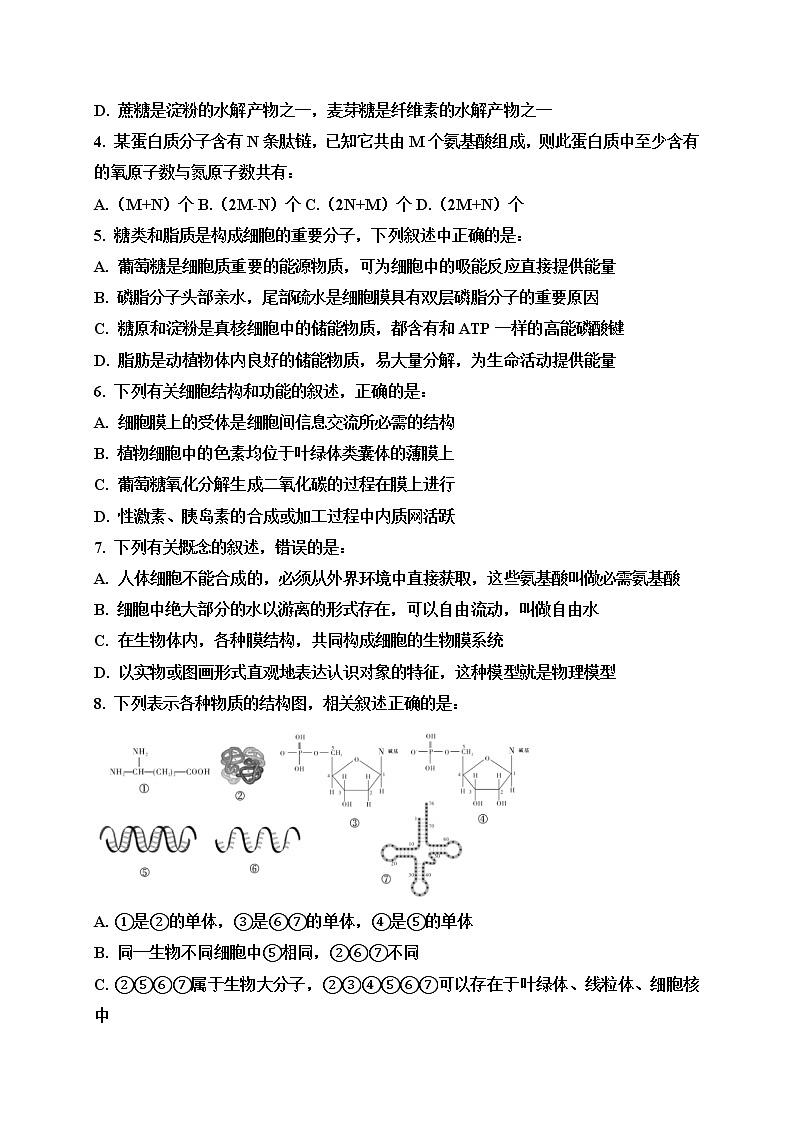 2022景德镇一中高三上学期7月月考生物试题含答案第2页