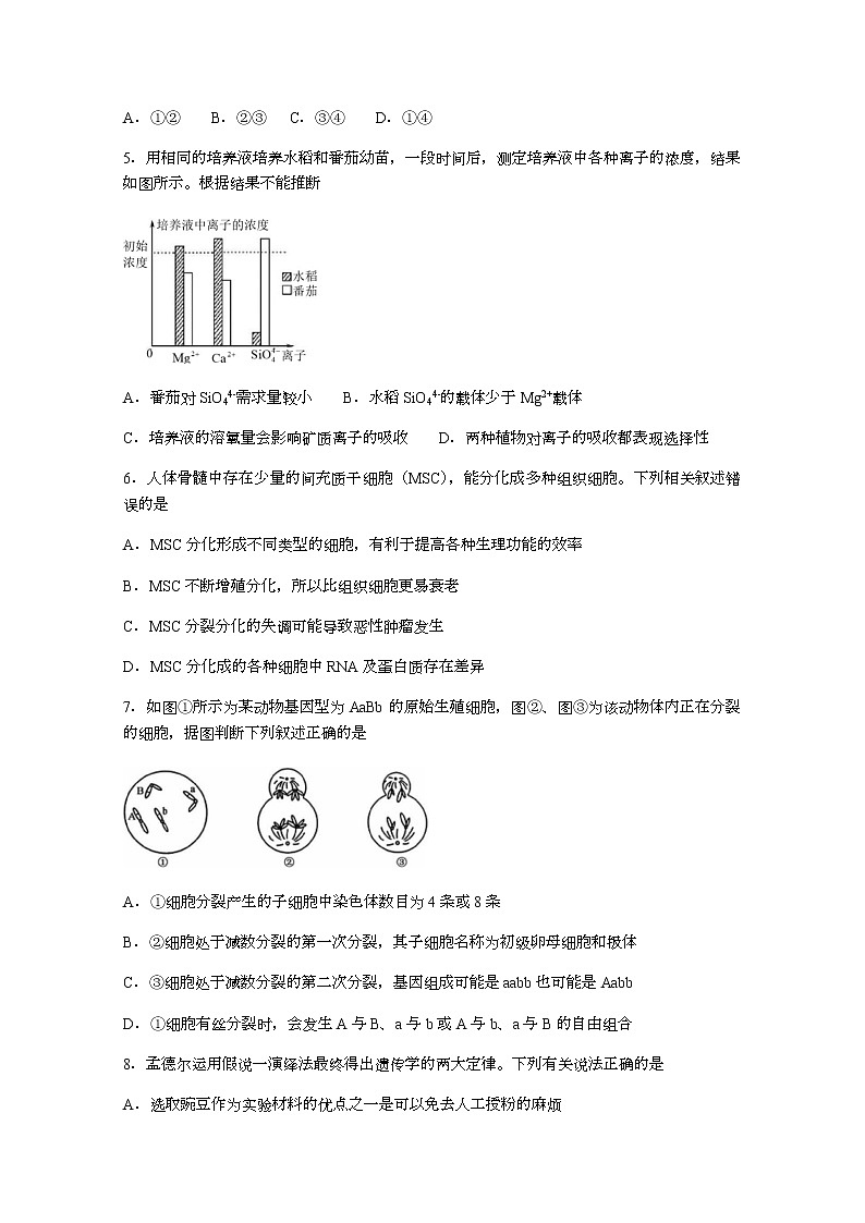 2021重庆市西南大学附中高三下学期第六次月考生物试题含答案第2页