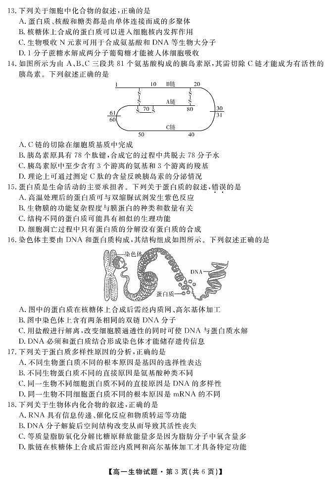 安徽省亳州市涡阳县第九中学2020-2021学年高二下学期期末考试生物试题第3页