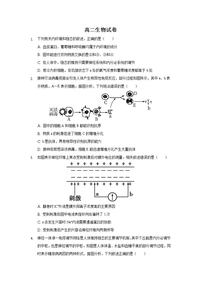 2022省双鸭山重点中学高二上学期9月周测生物试题含答案第1页