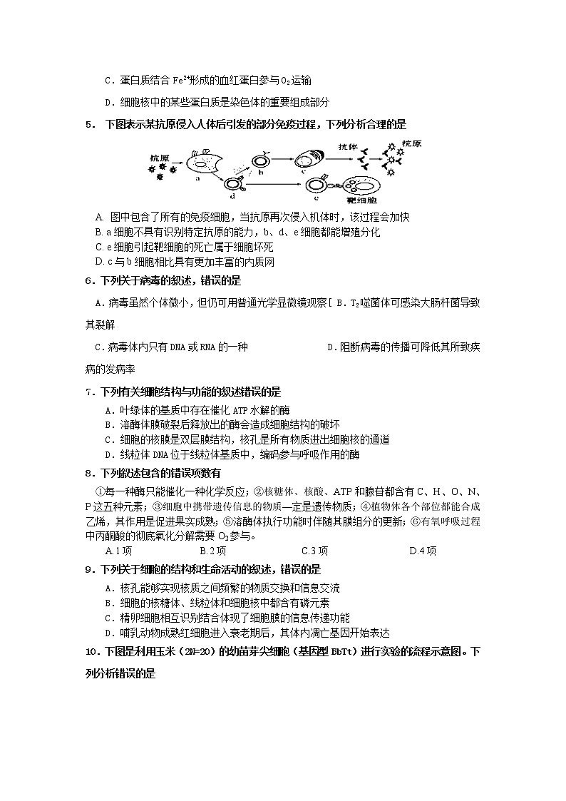 2022丽江一中高二上学期9月质量检测生物试题含答案第2页