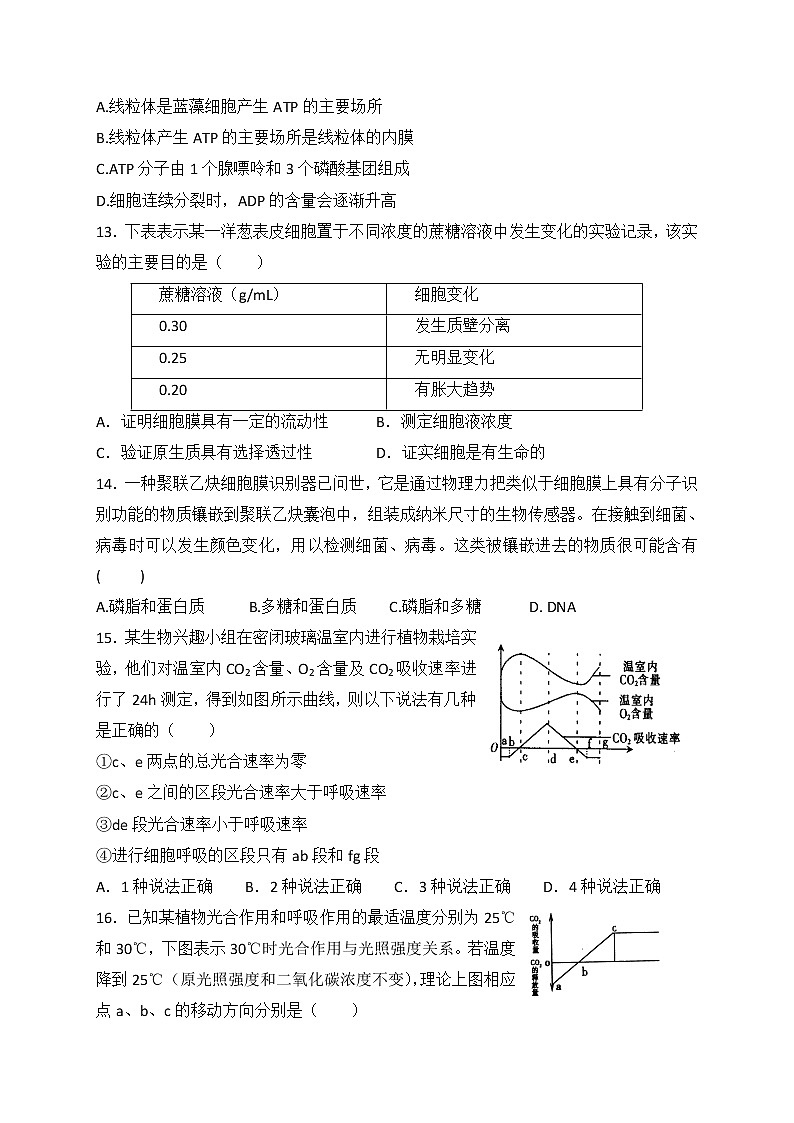 2021江西省靖安中学高二上学期第一次月考生物试题缺答案03