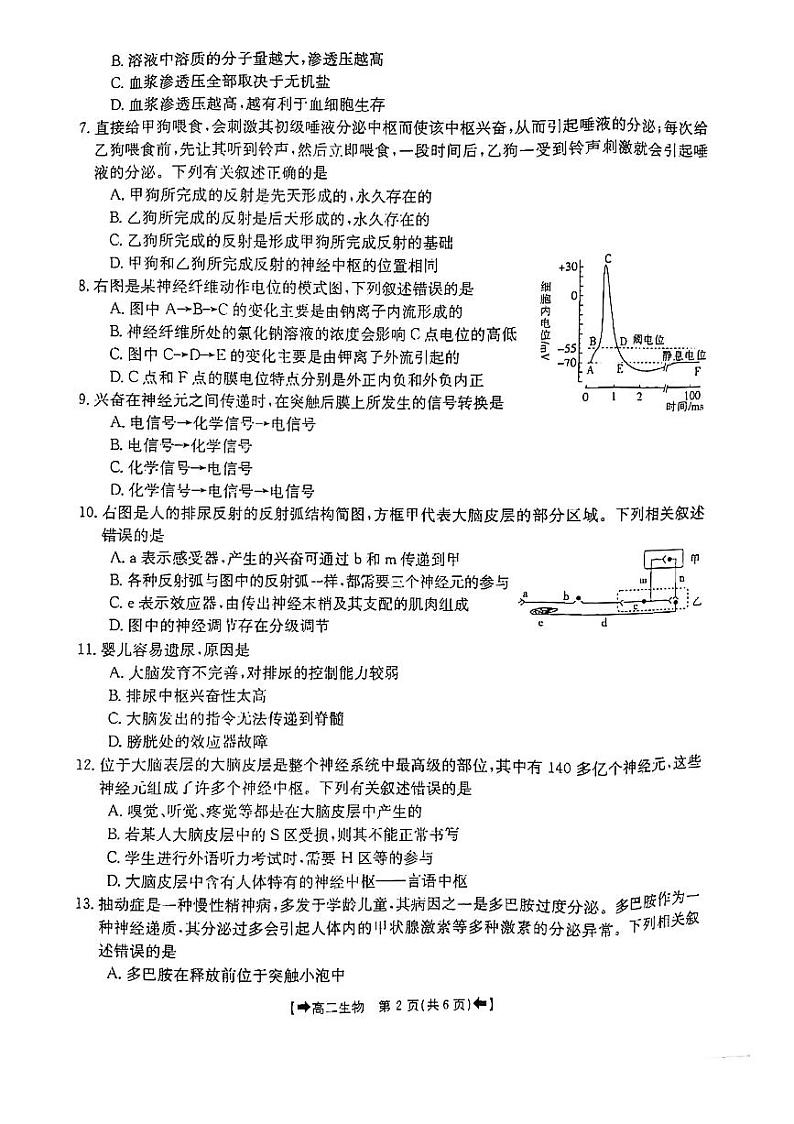 2022河南省创新发展联盟高二上学期9月联合考试（一）生物试题扫描版含答案02