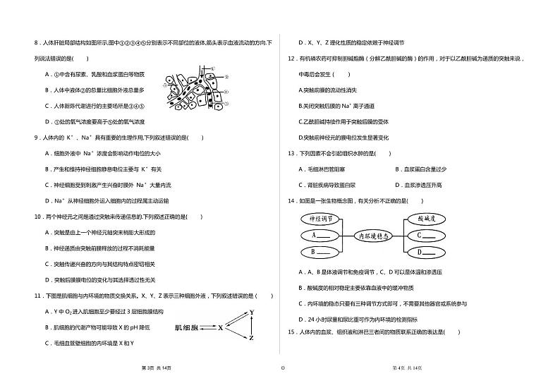 2022凉山州西昌天立学校高二上学期入学考试生物试题PDF版含答案02