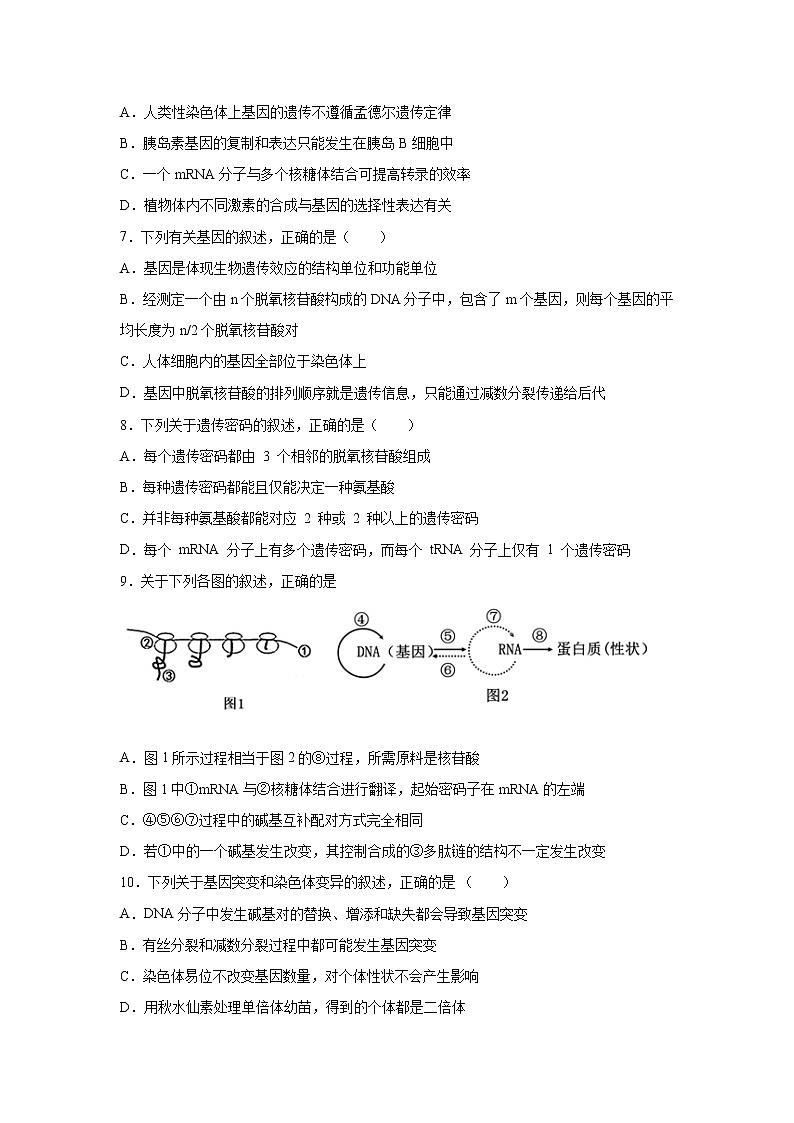 2021甘肃省嘉谷关市一中高二下学期期中考试生物（理）试题含答案第2页
