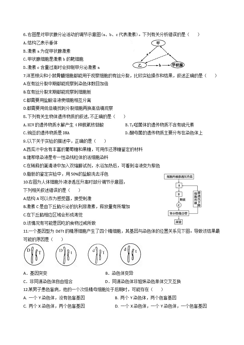 2021揭阳揭西县河婆中学高二上学期第一次月考生物试题含答案02