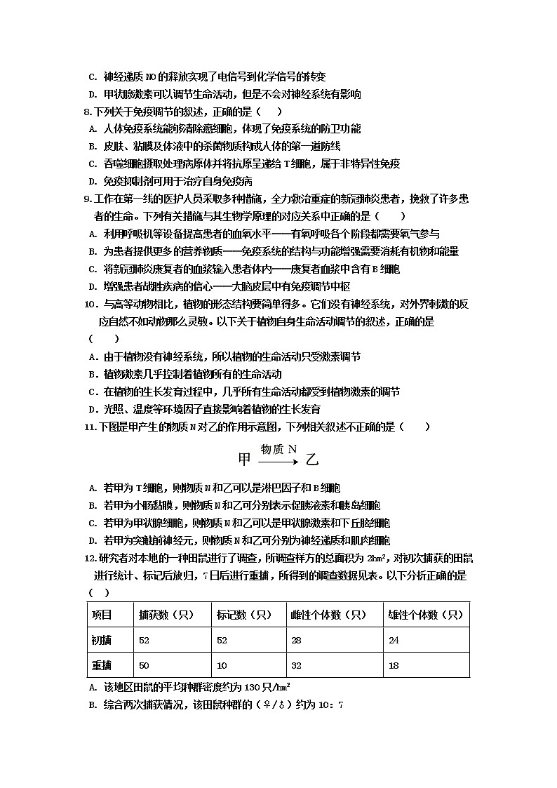 2021揭阳揭西县河婆中学高二上学期第二次月考生物试题含答案第2页