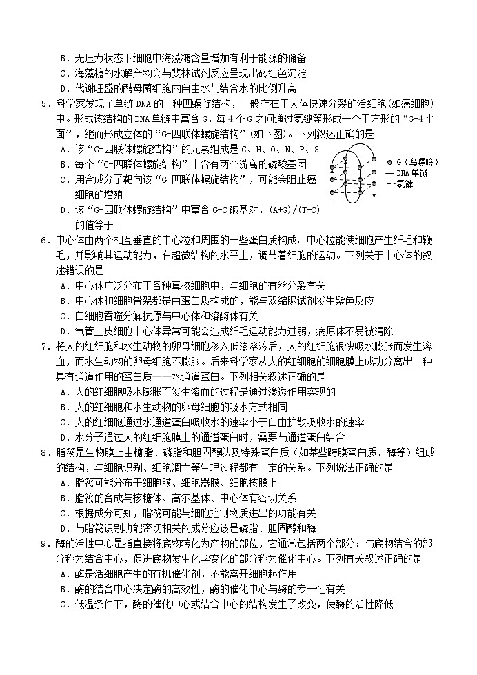 山东省烟台市2020-2021学年高二下学期期末考试生物试题第2页