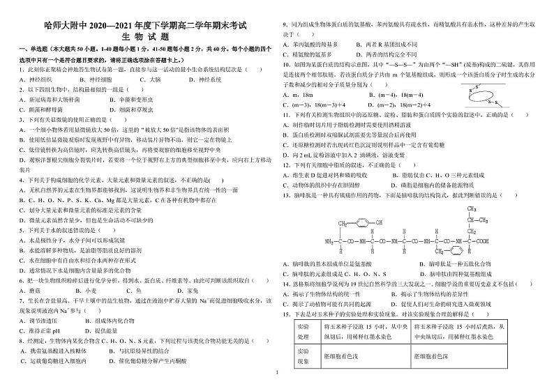 生物试题第1页
