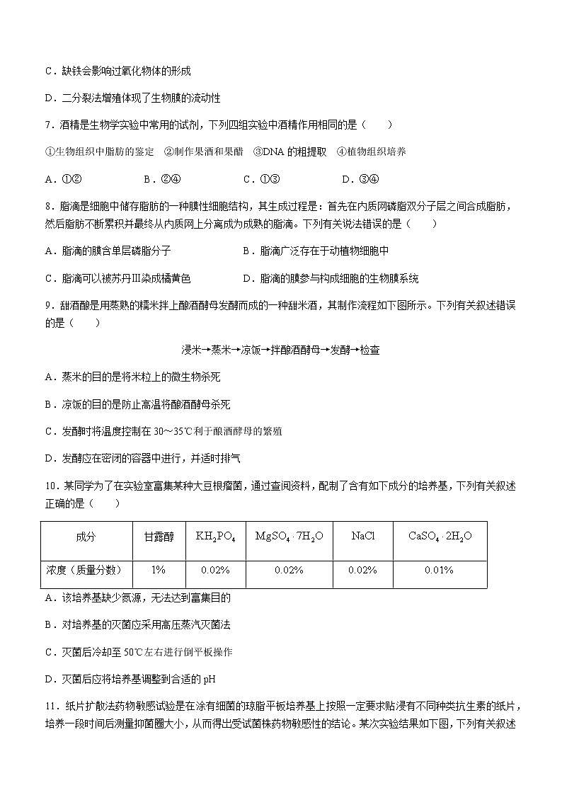 2021德州高二下学期期末考试生物试题含答案第3页