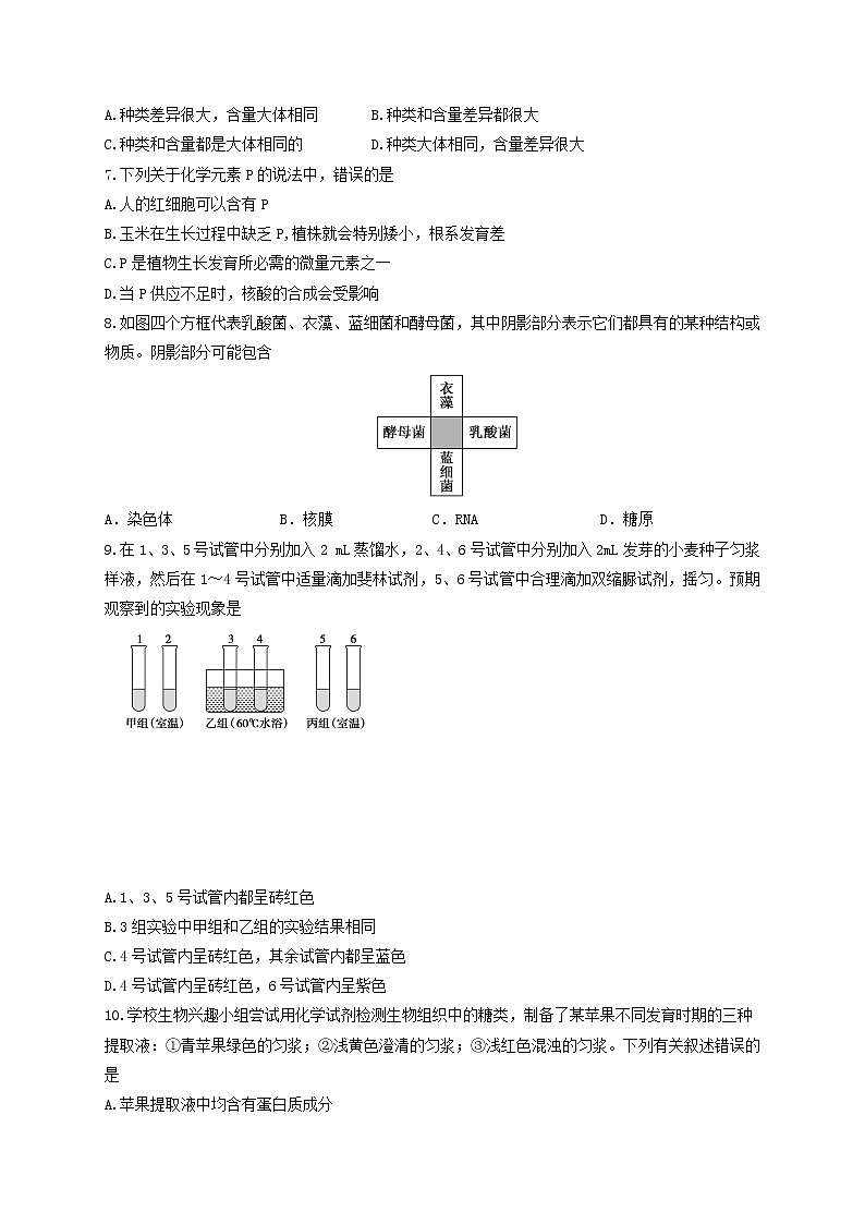 2022省大庆铁人中学高一上学期第一次月考生物试题含答案第2页
