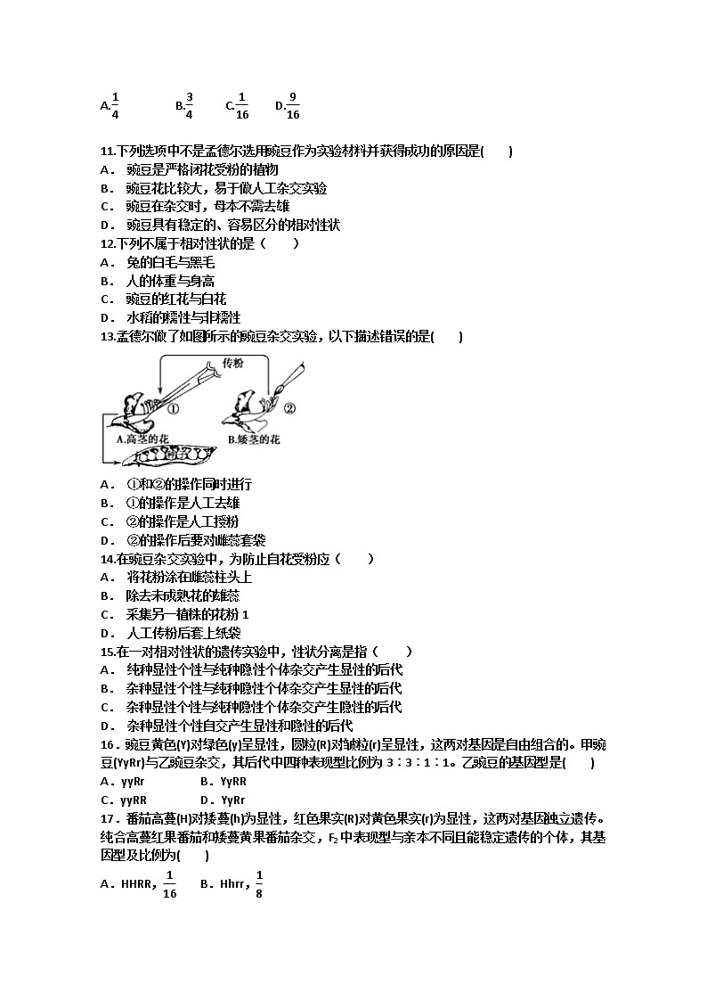 2021邵东县三中高一下学期摸底检测生物试题含答案02