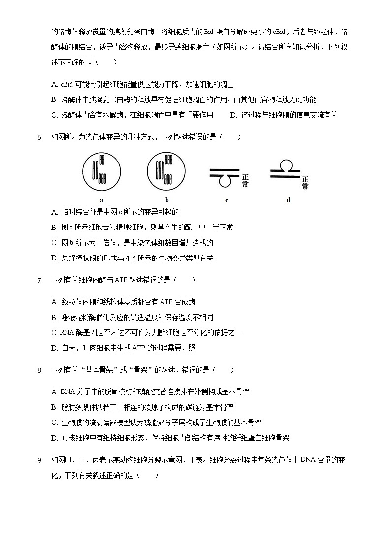 2021揭阳揭西县高一下学期期末考试生物试题含答案第2页
