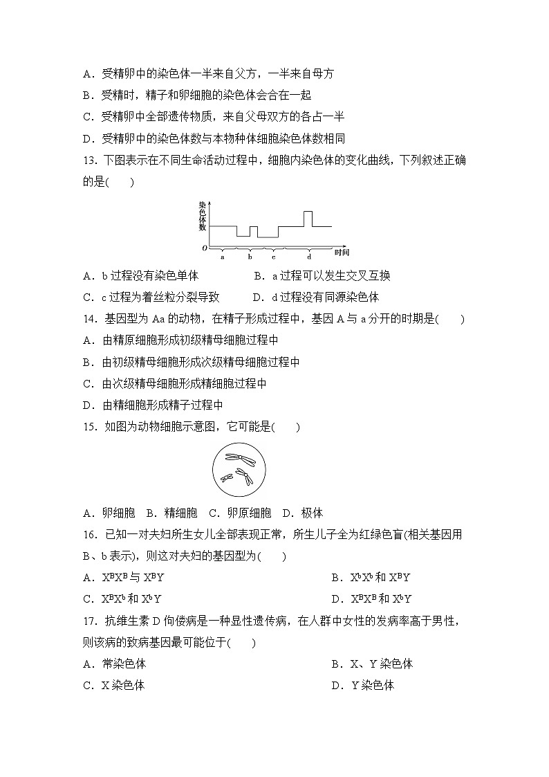 2021白城一中高一下学期期中考试生物试题含答案03