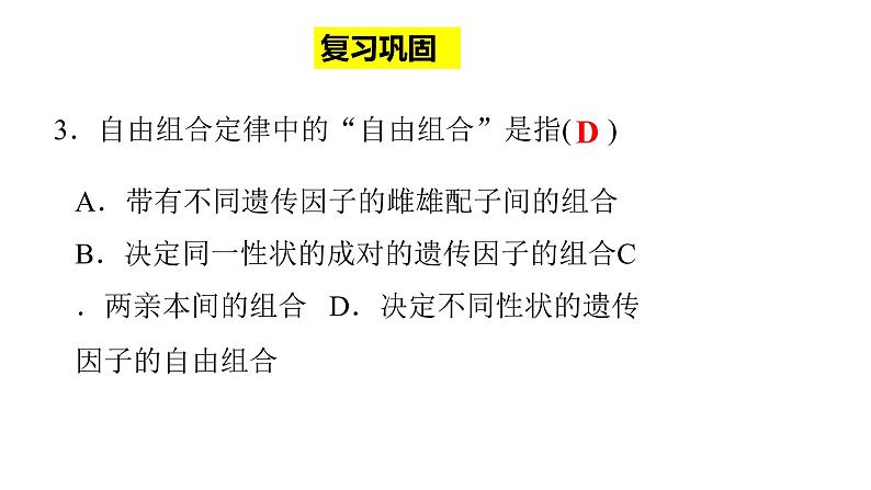 1.2 自由组合定律的应用与解题策略 课件【新教材】2020-2021学年高一生物人教版（2019）必修二04