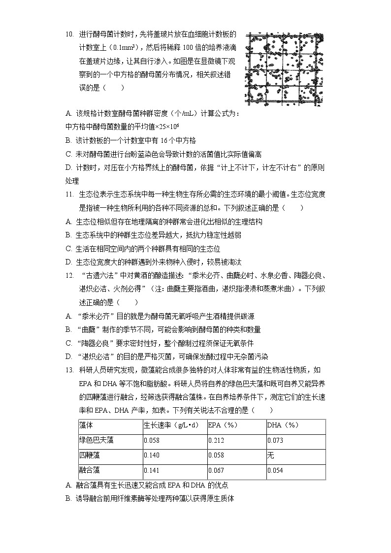 2022年山东省烟台市高考生物三模试卷（含答案解析）03