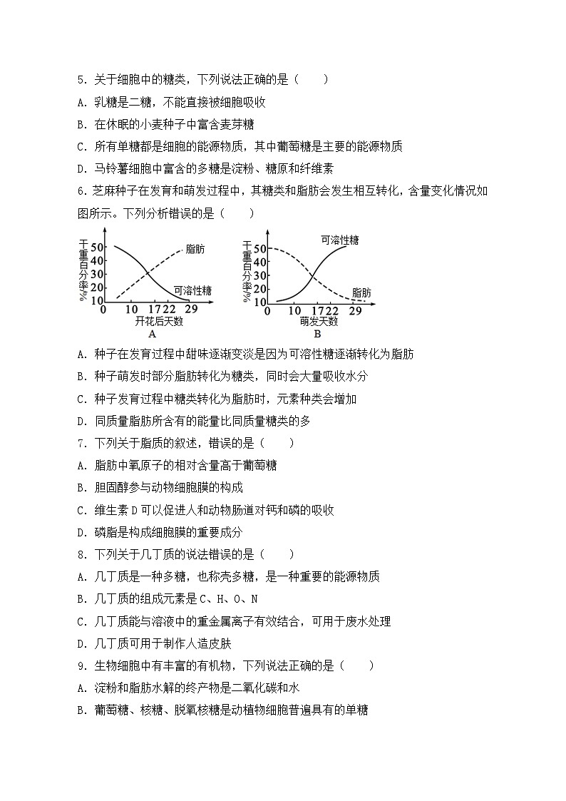 2.3《细胞中的糖类和脂质》课件+教案+练习02