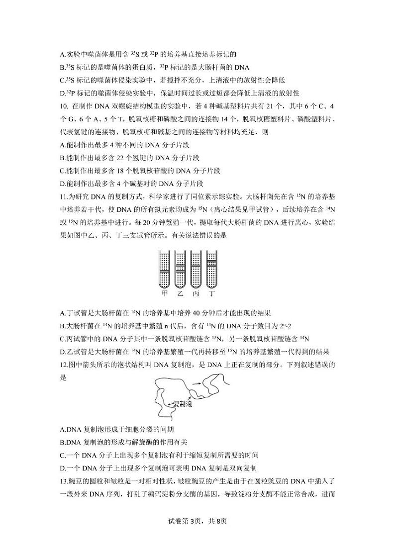 湖北省宜昌市第一中学2021-2022学年高一下学期6月阶段性测试生物试题第3页