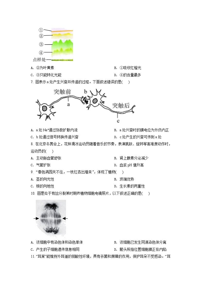 2022年上海市浦东新区高三(二)下二模等级考生物试卷（含详解）02