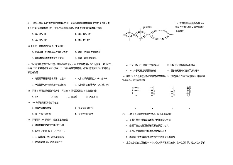 2021天津滨海新区高一下学期期末考试生物试题含答案02