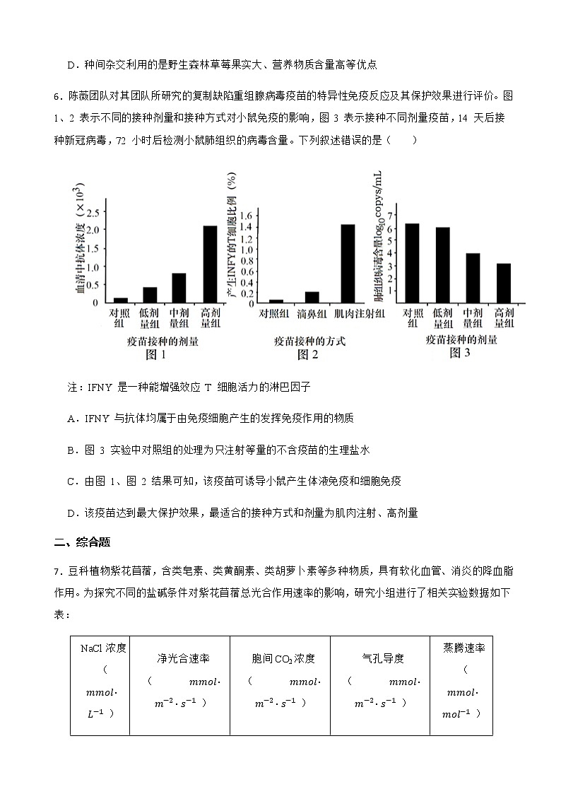 2022届黑龙江省哈尔滨市九中高三下学期开学考试理综生物试卷含解析第3页