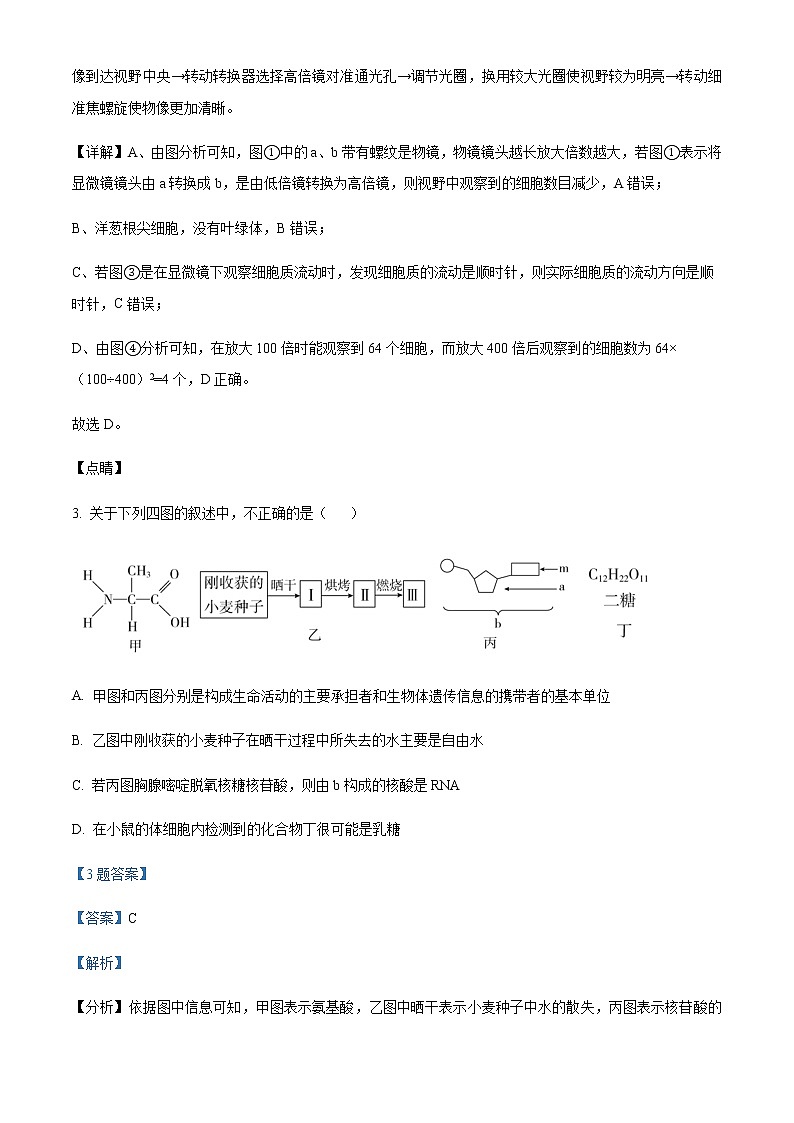 2021-2022学年山西省长治市二中高二下学期第一次月考生物试题含解析第3页