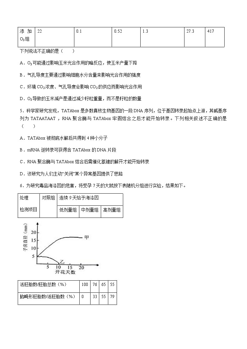 2022届湖南省长沙市一中三校高三下学期4月模拟联考生物试题含解析02