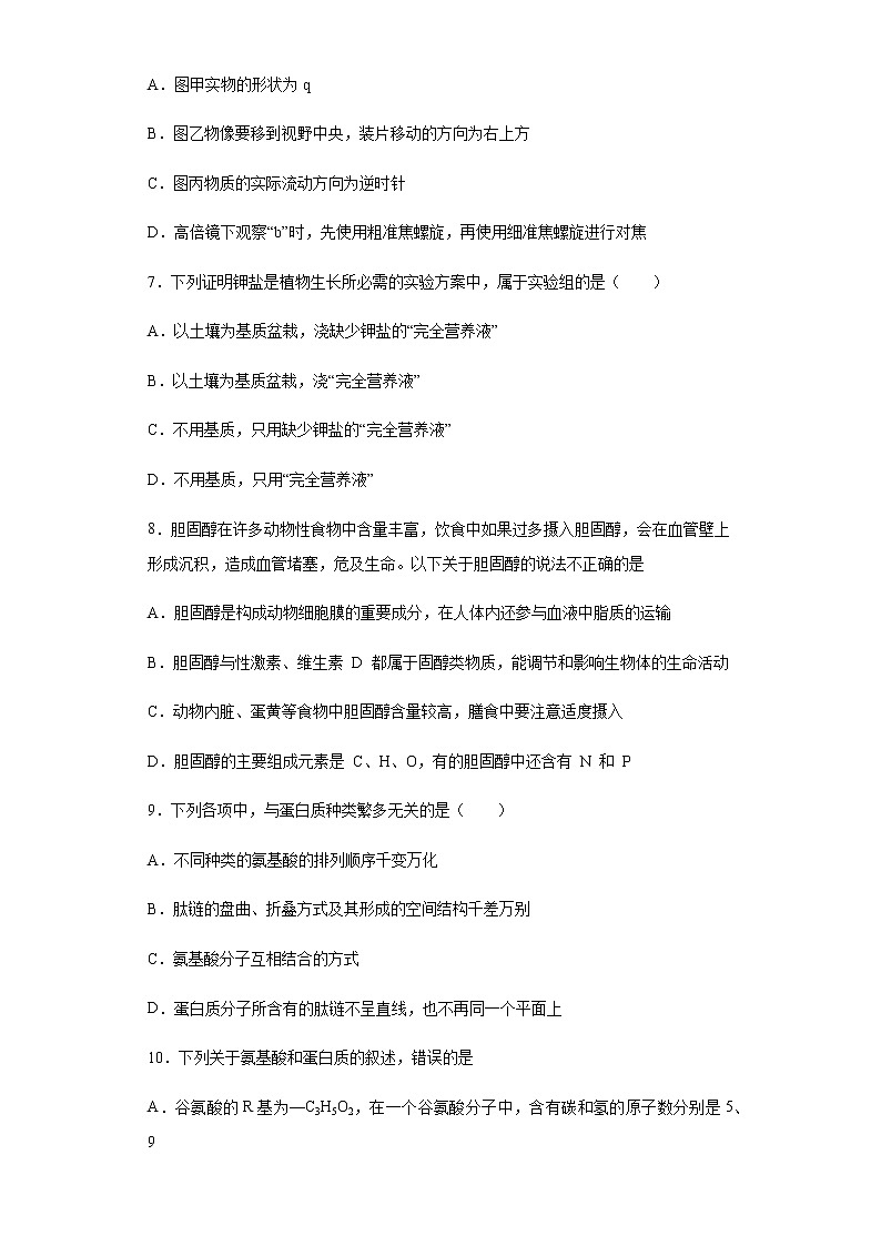 2021-2022学年河北省衡水市十四中高一上学期一调考试（1）生物试题含解析第3页