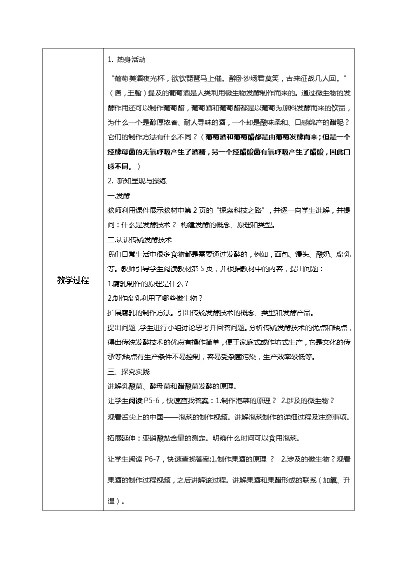 第一章第一节《传统发酵技术的应用》课件PPT+教案02