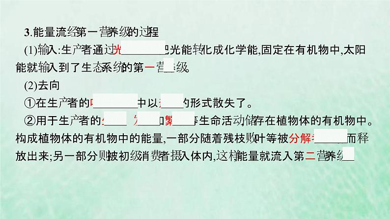 新人教版高中生物选择性必修2第三章生态系统及其稳定性第2节生态系统的能量流动课件第8页