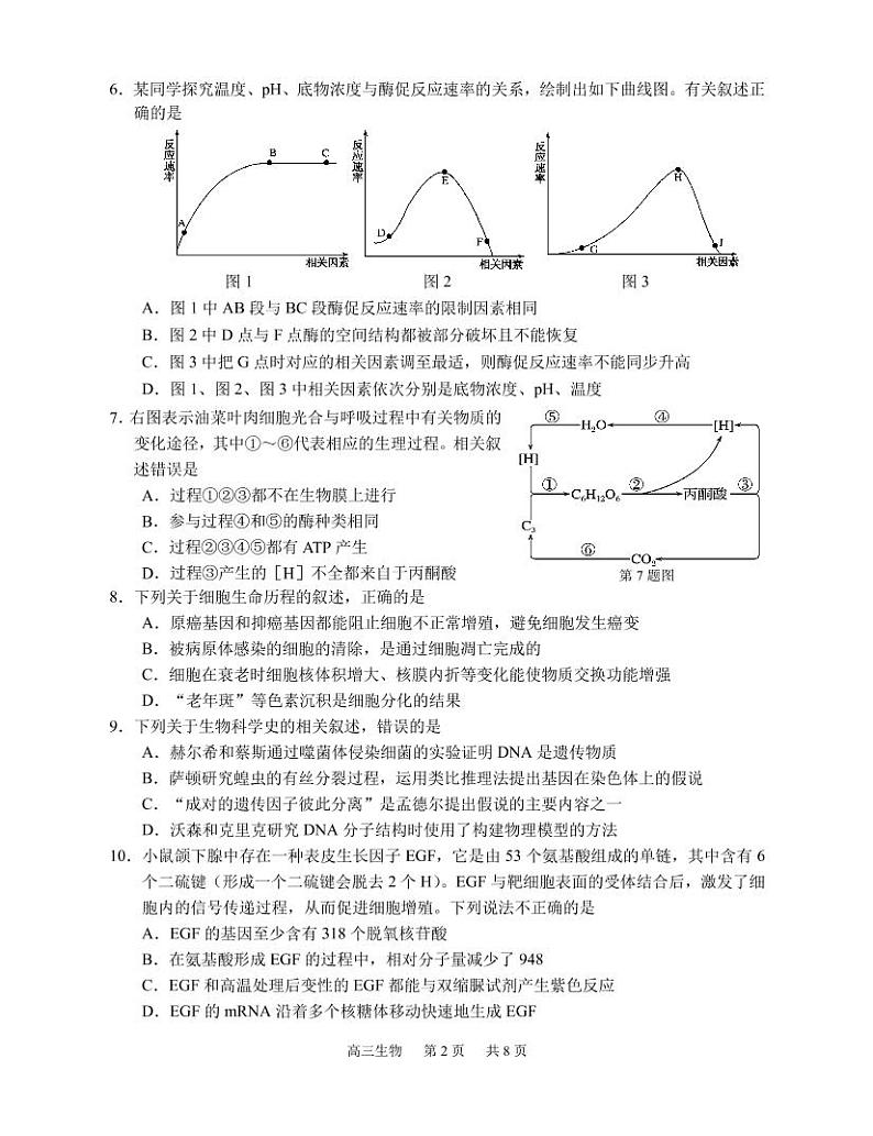 2022重庆市高三下学期学业质量调研抽测（第二次）生物（pdf版含答案）02